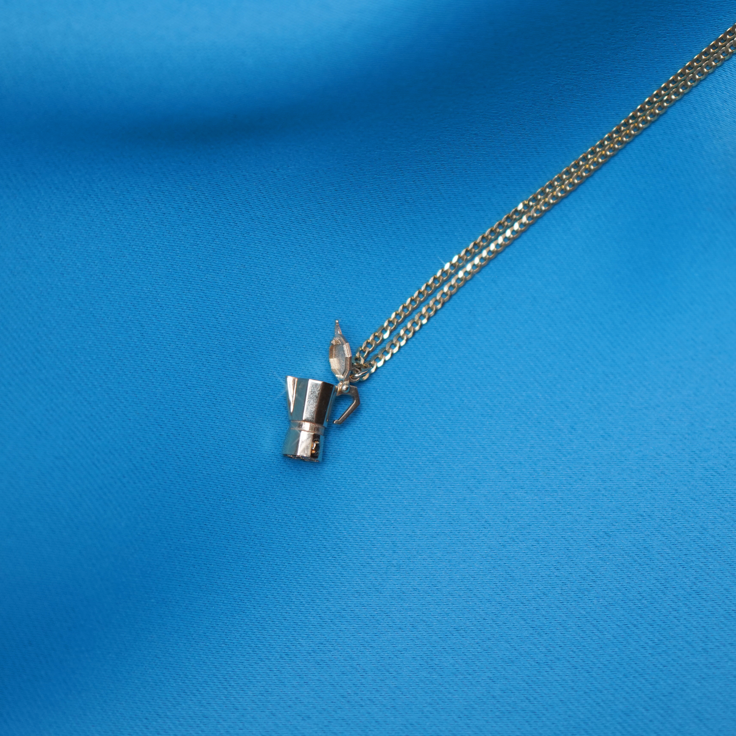 14K Gold Micro Coffee Maker Pendant