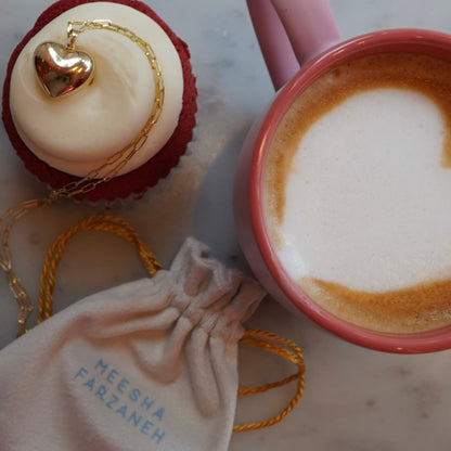 100% 14K Gold Love You A Latte Necklace