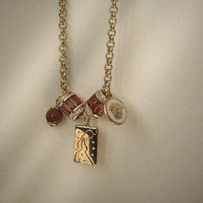 Medusa's Alchemy Charm Necklace in 18k gold-filled
